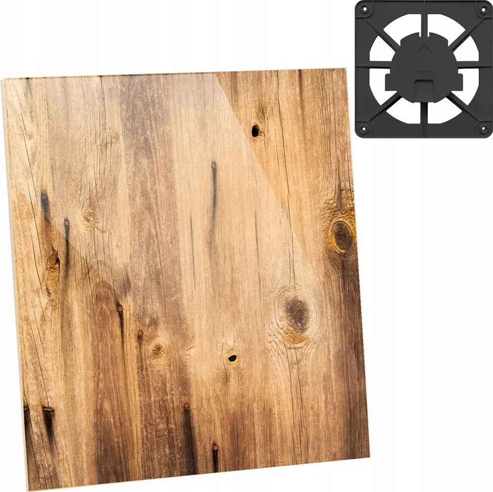 Szellőzőrács Grafit 15x15 Üveg Panel Dekoratív Fa