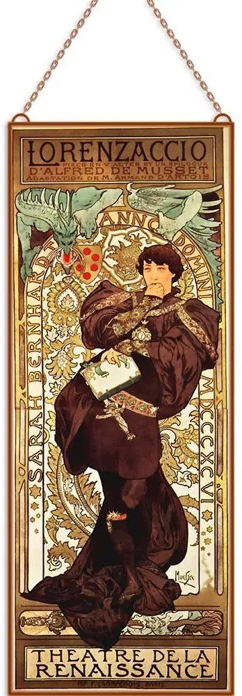 Alphonse Mucha - Lorenzaccio üvegkép, falikép