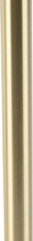 Klasszikus asztali lámpa sárgarézzel és világosbarna lámpabúrával 35 cm - Simplo