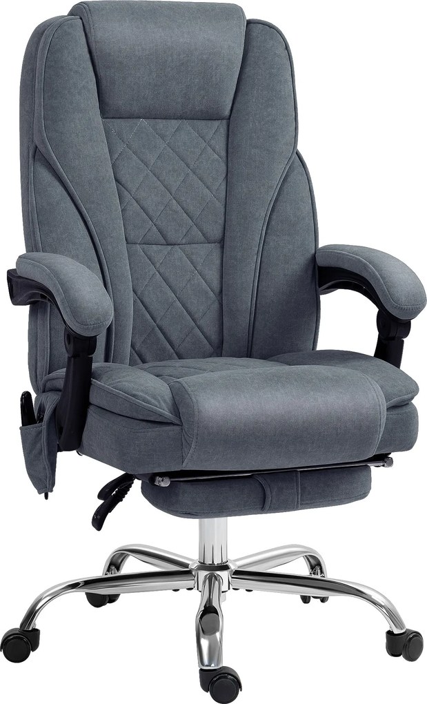 Vinsetto Masszázs Irodai Szék Fűtéssel - Ergonomikus Íróasztali Szék Állítható Magassággal, Dőlésszögű Háttámlával, Vezetékes Távvezérlővel, Kihúzható