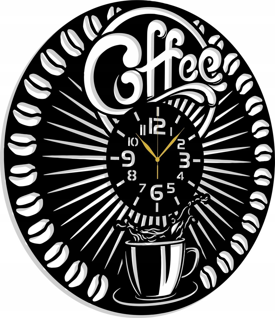 Falióra Kávézó Konyha Pörkölő Kávé Ajándék Barista 60CM 3D