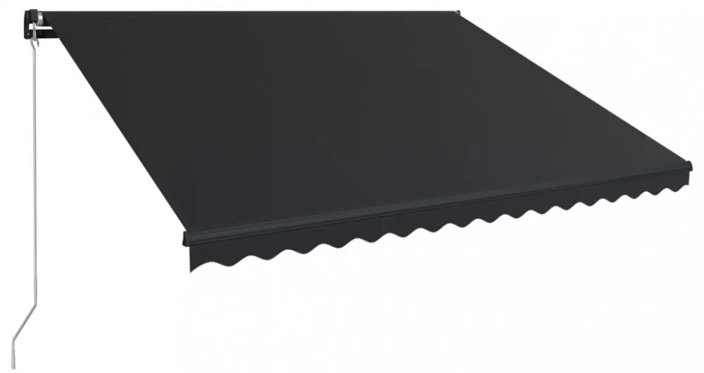 antracitszürke kézzel behúzható napellenző 450 x 300 cm