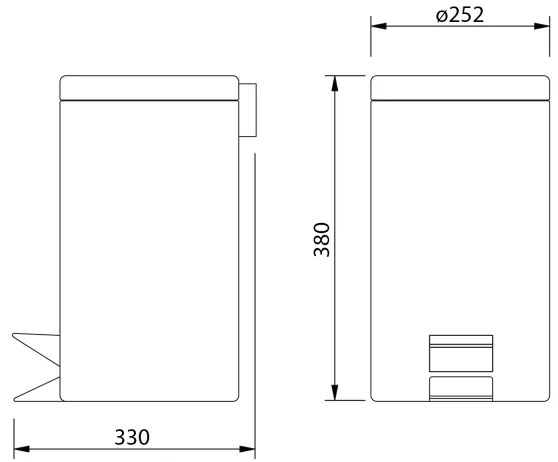 Aqualine - Szeméttároló SIMPLE LINE 12 l csiszolt rozsdamentes