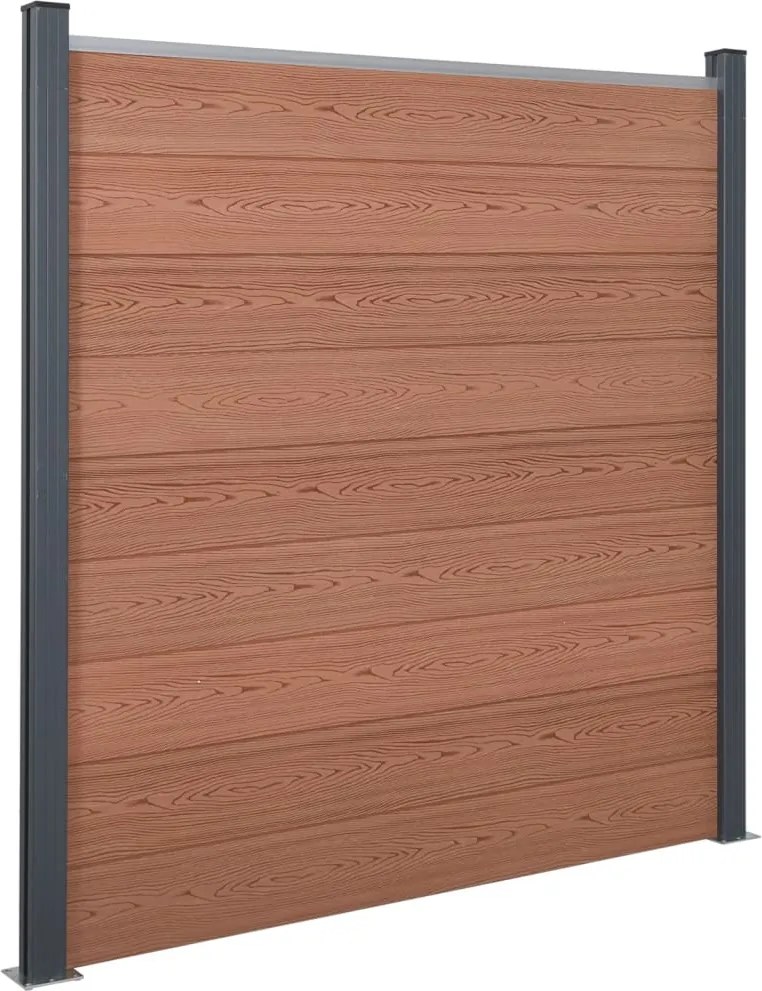 vidaXL barna WPC kerítéspanelszett 180 x 186 cm