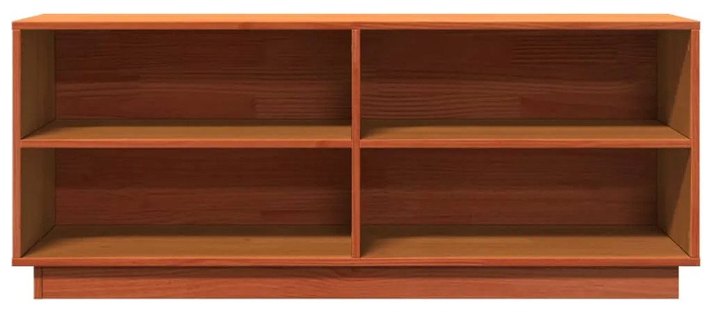 viaszbarna tömör fenyőfa cipőszekrény 110 x 34 x 45 cm