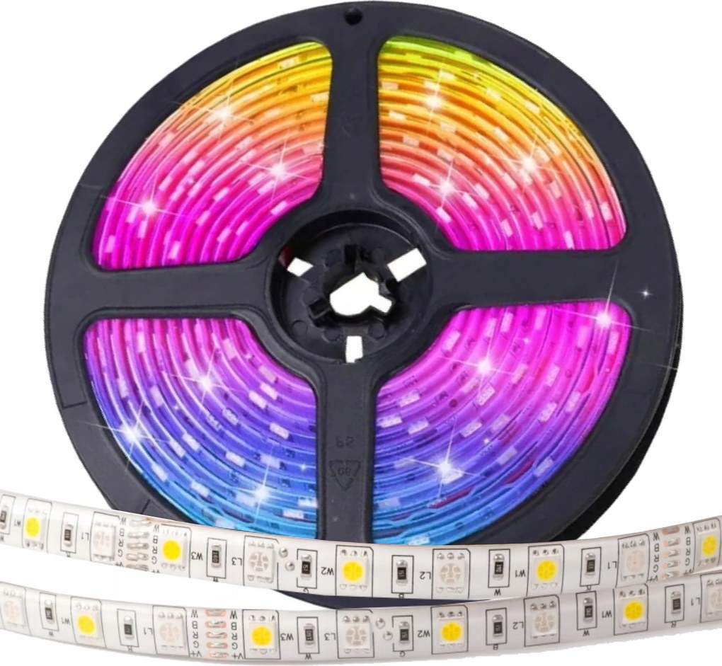 Led szalag SzínesMeleg Fehér Tekercs Szíj 5m 72W Erős Tv Mennyezeti