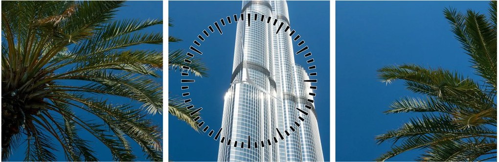 Kép - Burj Khalifa (órával) (90x30 cm)