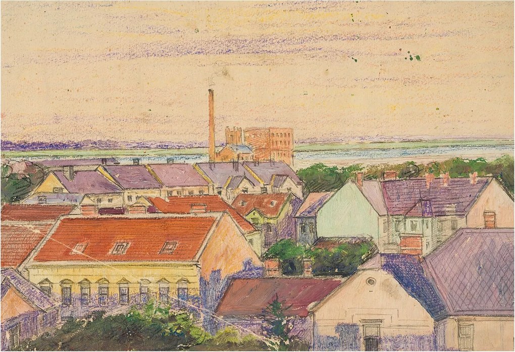 Fotótapéta Flizelin Dekoratív az irodába Városi tetők 152x104 Ragasztó