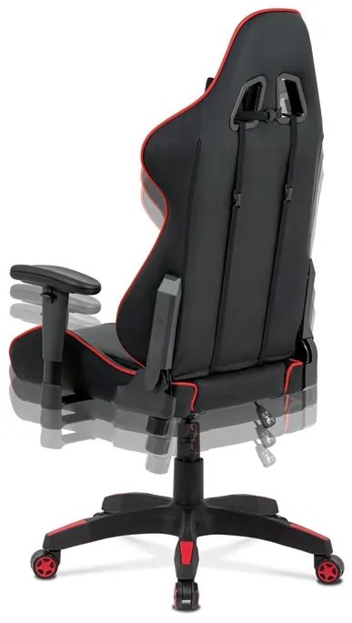 Vörös Ekobőr Gamer Szék, Hinta Mechanikával. KA-F03 RED