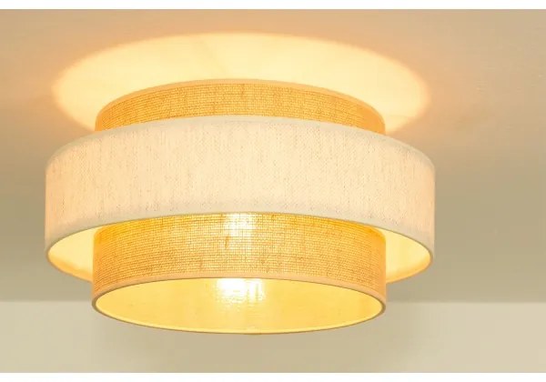 Mennyezeti lámpa BOHO 1xE27/60W/230V Ø 40 cm krémszínű/juta