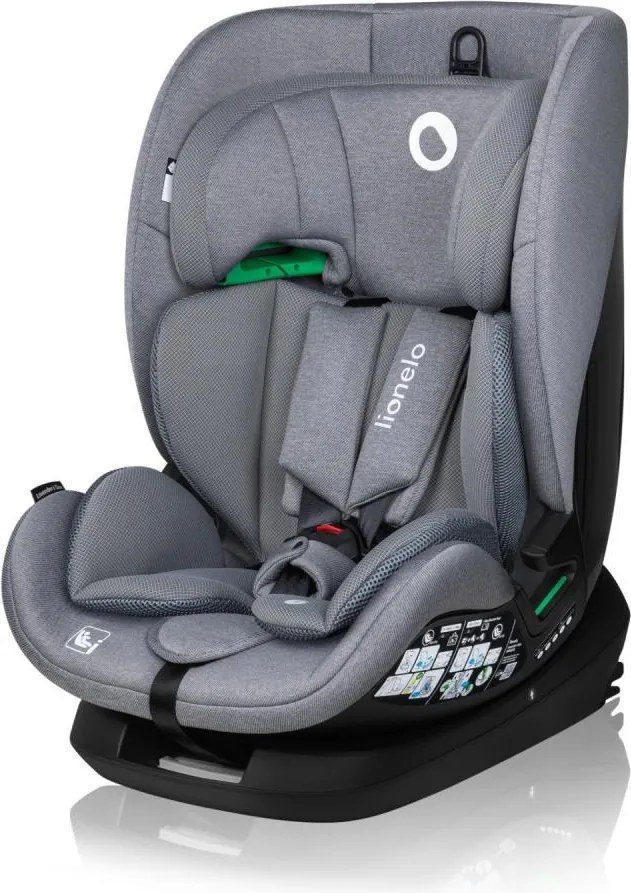 Lionelo - Forgatható autósülés alapzattal LAVENDER i-Size 76-150 cm kőszürke