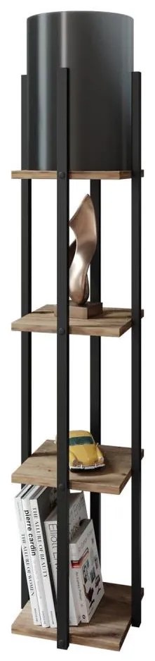 Állólámpa polcokkal NORA 1xE27/40W/230V fekete/barna