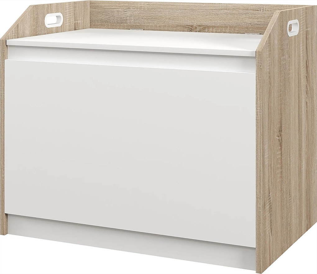 HOMCOM Modern Fa Tároló Pad háttámlával, Előszoba és Hálószobai Pad Tárolóval, 62.4x40x51.5cm | Aosom