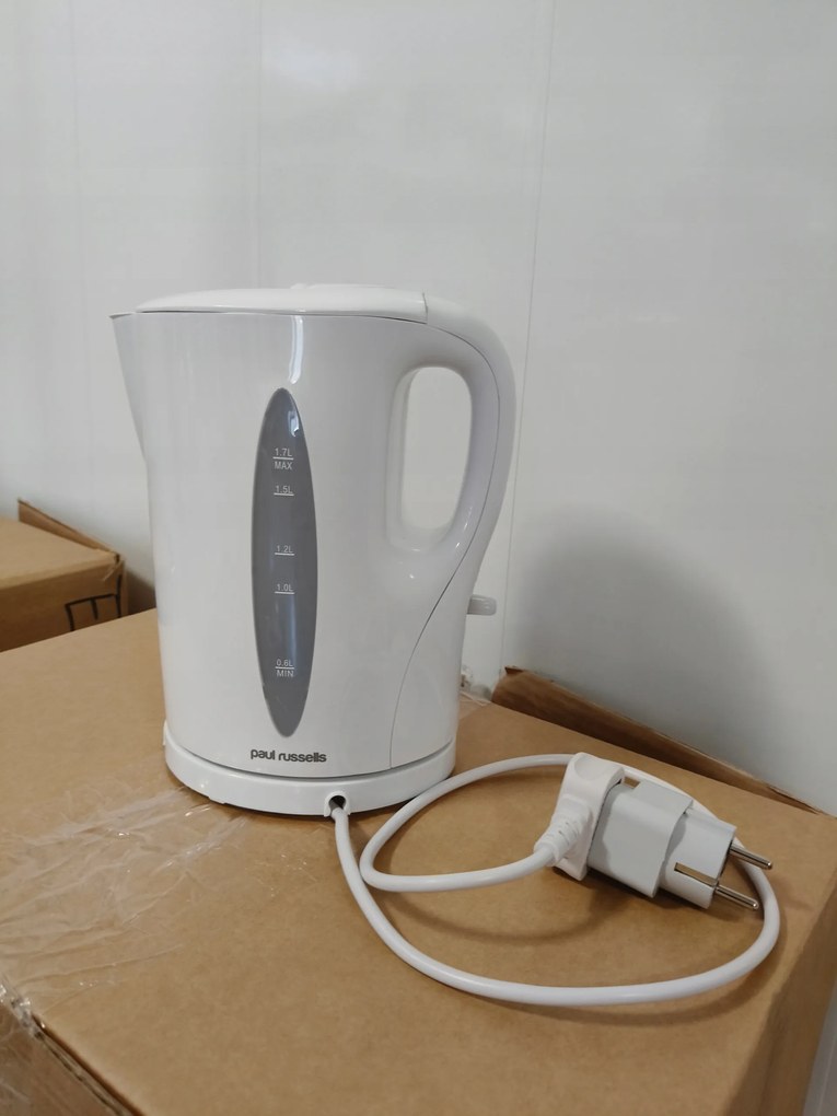 Paul Russells műanyag vízforraló, fehér, űrtartalom 1,7 l