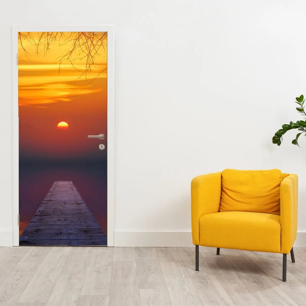 Fotótapéta ajtóra - Híd naplementekor (95x205cm)