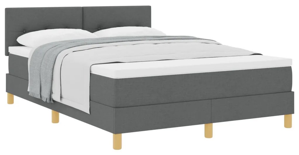 Box Spring Ágy matraccal Sötétszürke 160x200 cm Szövet
