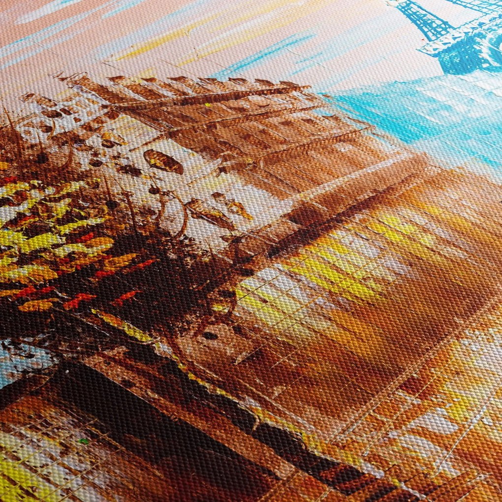 Kép - Esős idő és az Eiffel-torony (90x60 cm)