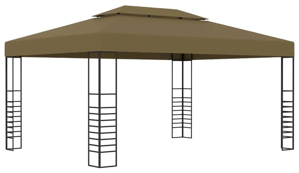 tópszínű pavilon LED fényfüzérrel 3 x 4 m