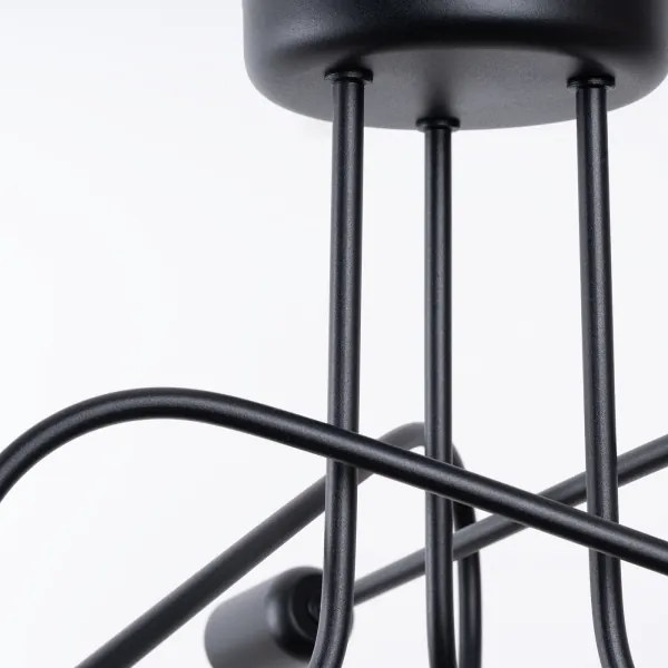 Sollux SL.1434 - Felületre szerelhető csillár  LOOP 3xE27/15W/230V fekete