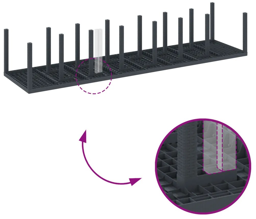 Kert étkező szett 17 pcs Antracit Polt rattan