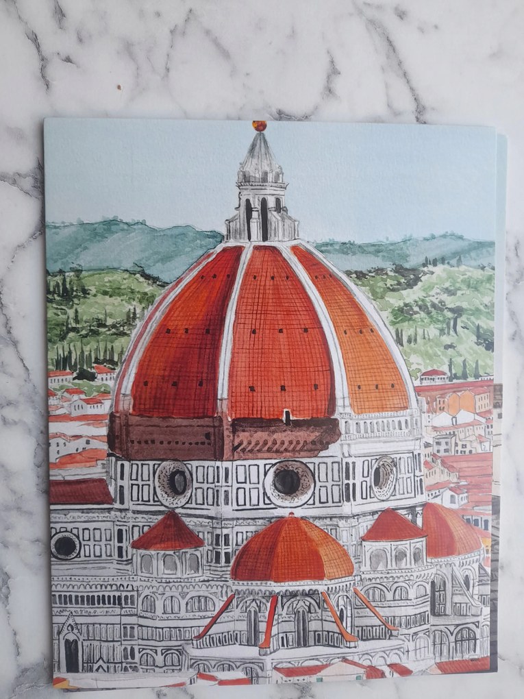 Grafika Keretezés Olaszország Róma Firenze Pisa Velence 20cm x 25 cm IT6