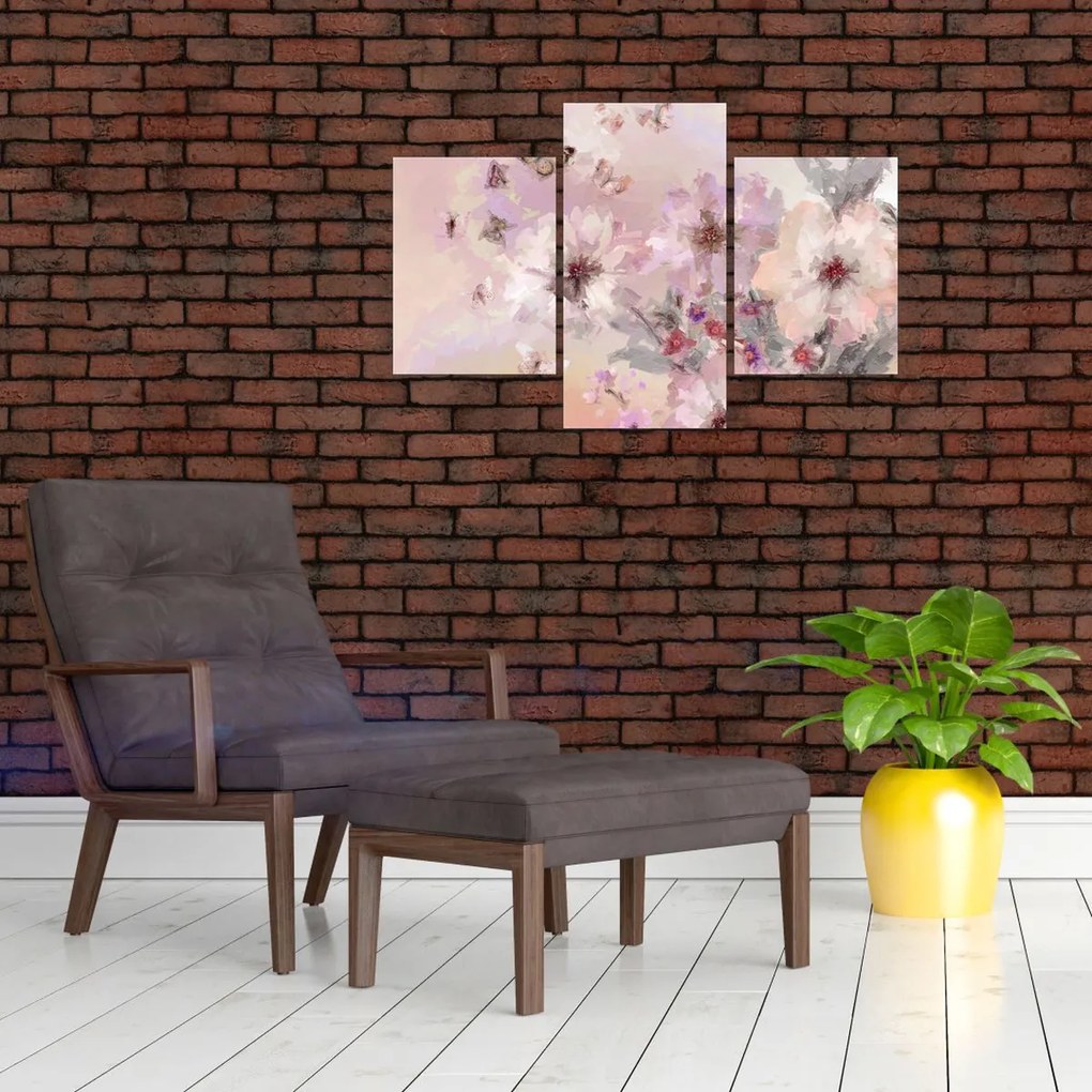 Kép - Művészeti kollázs pillangókkal (90x60 cm)