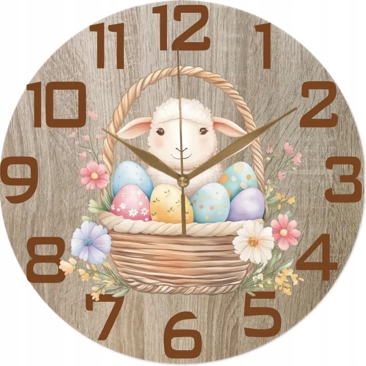 Húsvéti falióra Bárány kosárban Húsvéti dekoráció 35 cm