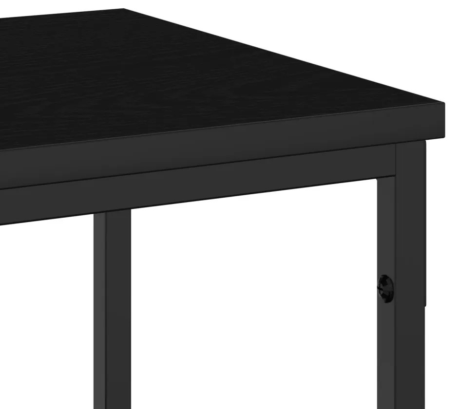 Kisegítő Asztal Fekete Tölgy 200x30x75 cm Mérnöki Fa és Acél