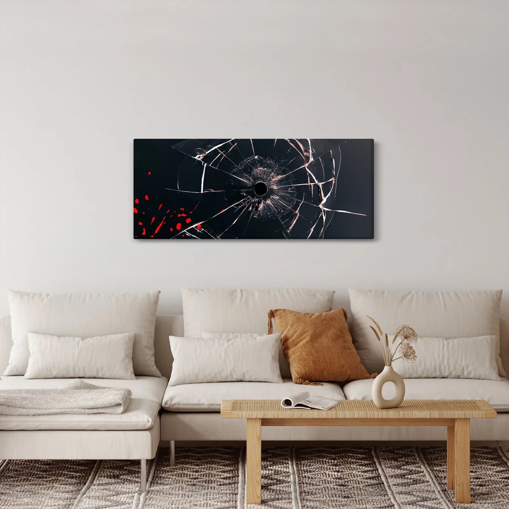 Absztrakt kép - törött üveg (120x50 cm)