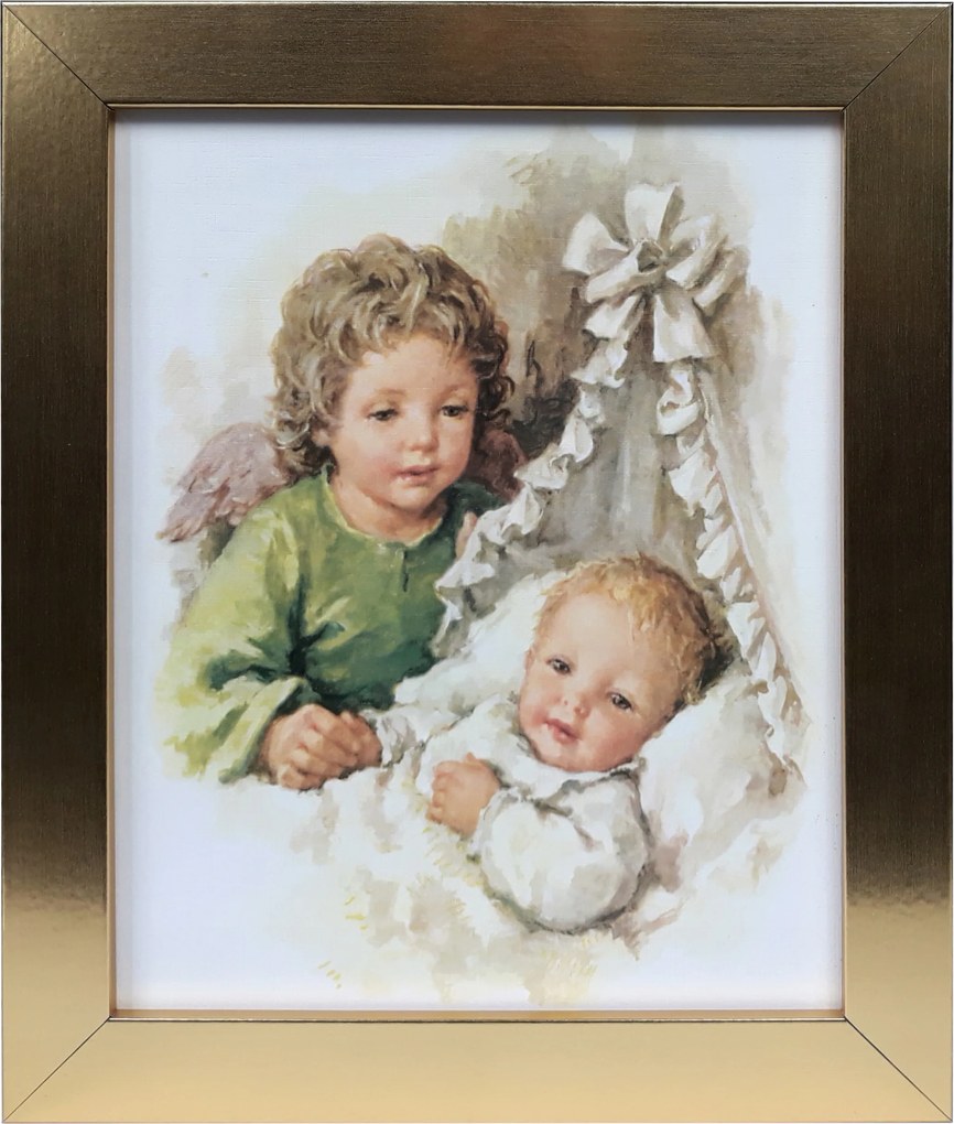 Vászonkép 30x25 Őrangyal Angyal Arany Keret