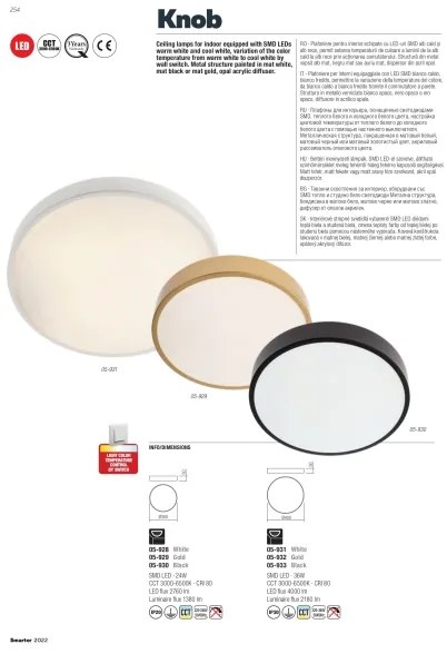 Redo 05-930 - LED Mennyezeti lámpa KNOB LED/24W/230V 3000K-6500K 30 cm fekete