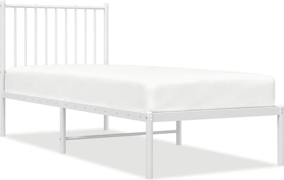 vidaXL fehér fém ágykeret matrac nélkül fejtámlával 180 x 200 cm