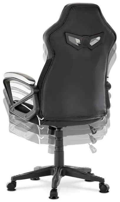 Ezüst Ekobőr Gamer Szék, Hinta Mechanikával. KA-Y341 SIL