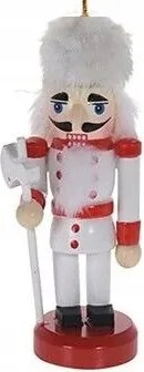 Karácsonyi dísz diótörő piros és fehér, 1 db.