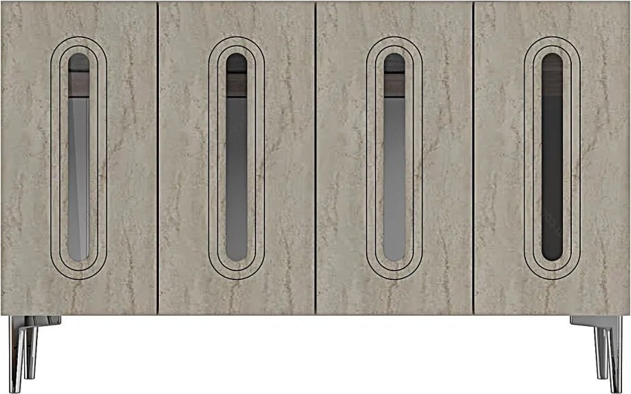 Rany 120 - White, Travertine, Silver