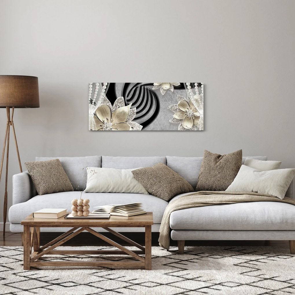 Kép - 3D arany virágok (120x50 cm)