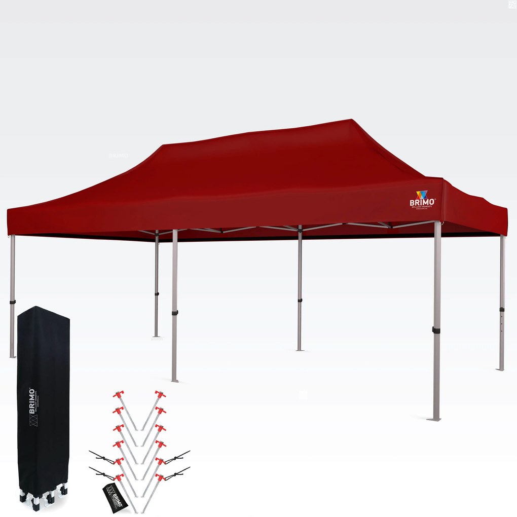 Nožnicový sátor 3x6 ALU falak nélkül - Alumínium keret, vízálló - falak nélkül - Piros