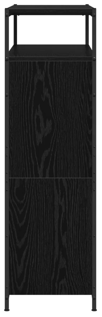 Cipőszekrény 4 Flip-Ajtóval Fekete Tölgy 100x34x112 cm
