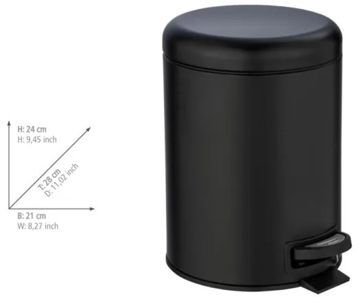 WENKO 24681100 - LEMAN kosár, 21x24 cm, fekete