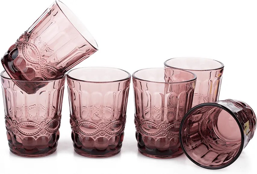 Vizespohár készlet, 6db, 240 ml, rózsaszín, FREGATA TYP 2