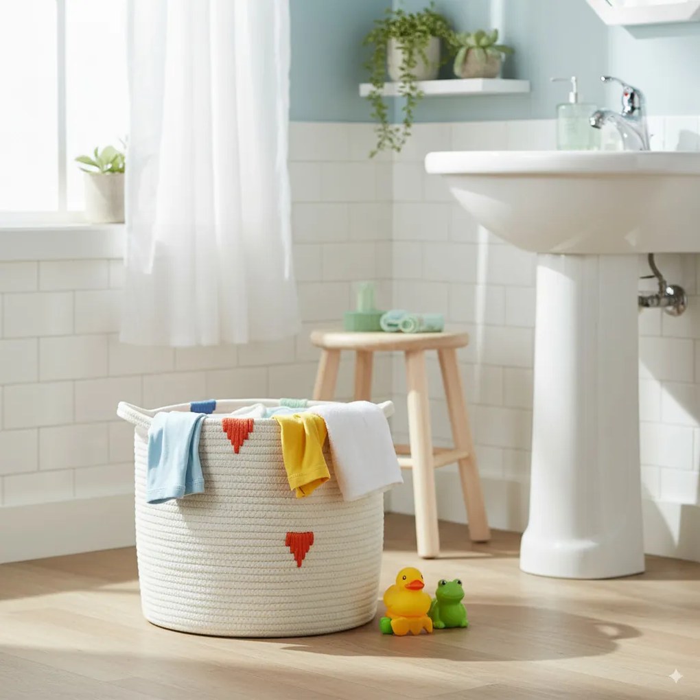 Tároló kosár színes mintával 27 x 24 cm - s méret