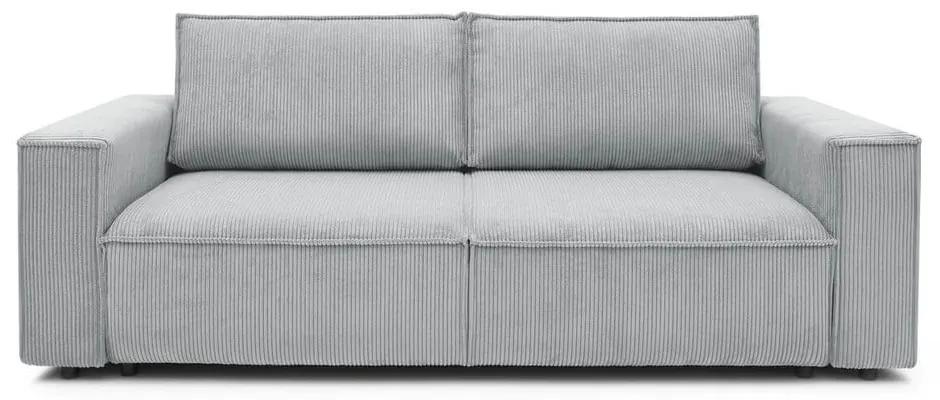Nihad világosszürke kordbársony kinyitható kanapé, 245 cm - Bobochic Paris