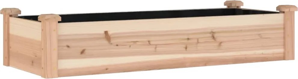 vidaXL tömör fenyőfa kerti magaságyás béléssel 120x45x25 cm