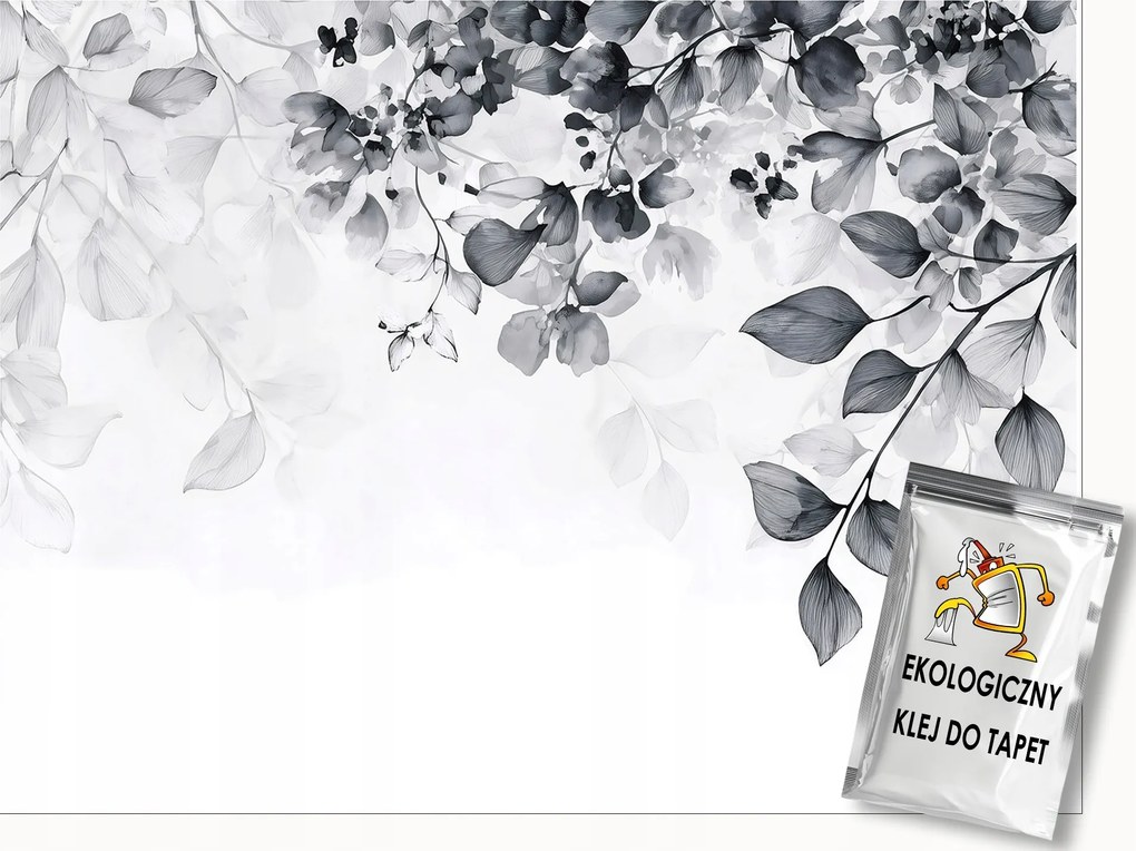 Fotótapéta Levelek Lógó Fekete-fehér Falra Hálószoba Nappali 350x250