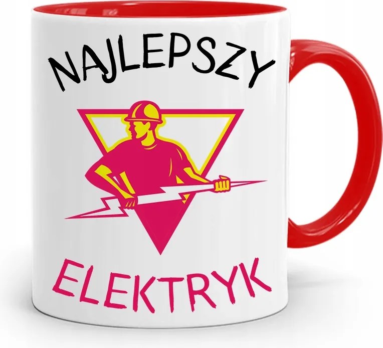 Piros Bögre Villanyszerelőnek A Legjobb Villanyszerelő fényképes nyomtatással