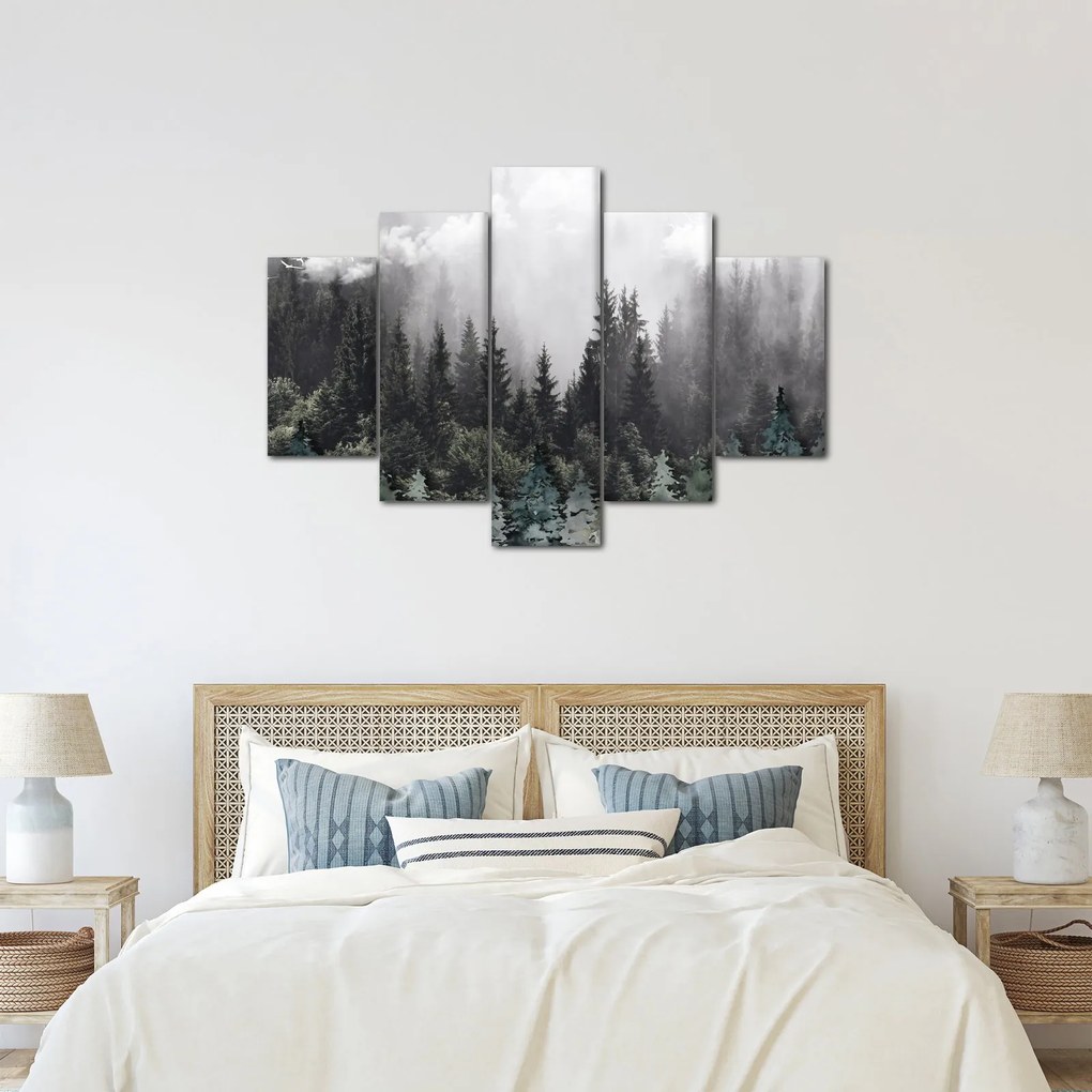 Kép - Erdő illusztrált elemekkel (150x105 cm)
