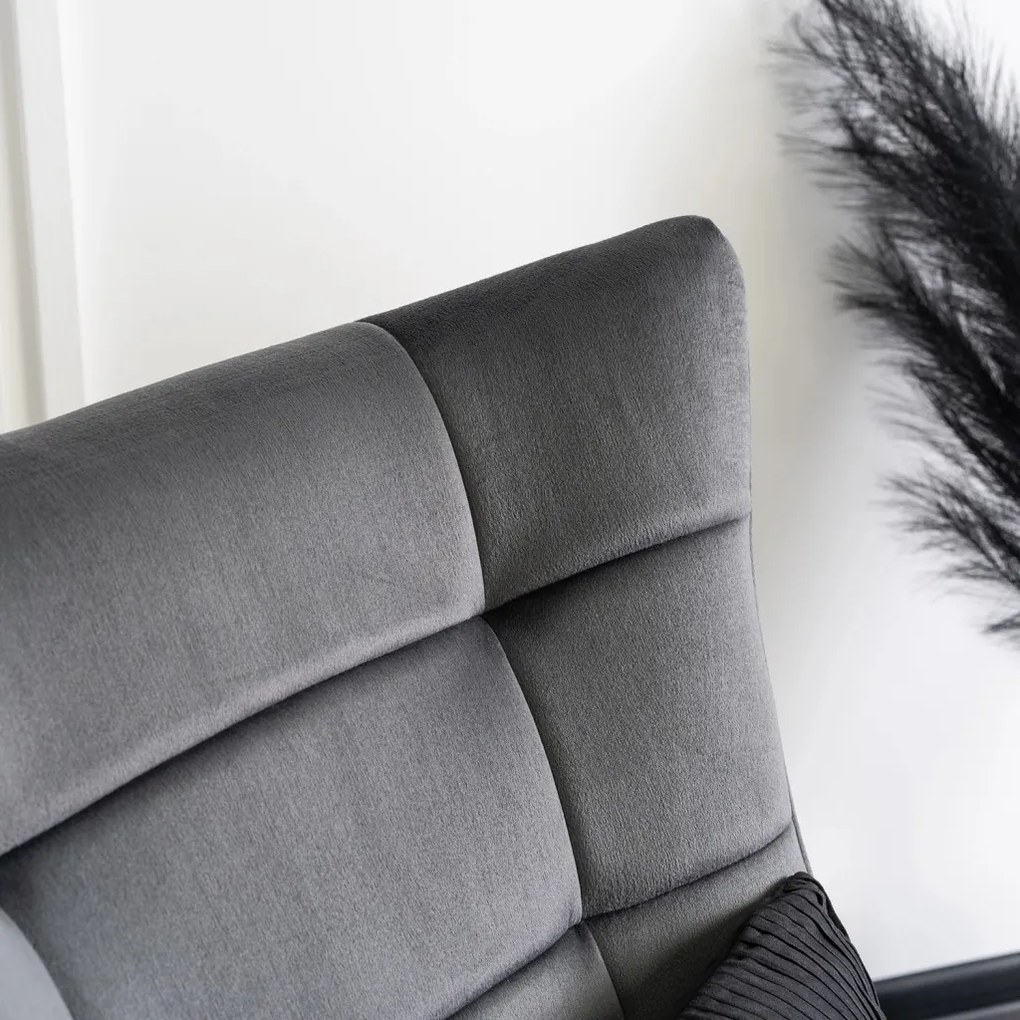 Hintafotel Szürke Bársony Kárpittal. JACKSON