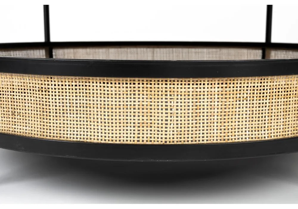 Fekete-natúr színű kerek dohányzóasztal ø 80 cm Makoto – White Label