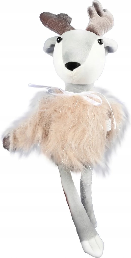 Karácsonyi Rénszarvas Ülő Jávorszarvas Szőrmével 30CM