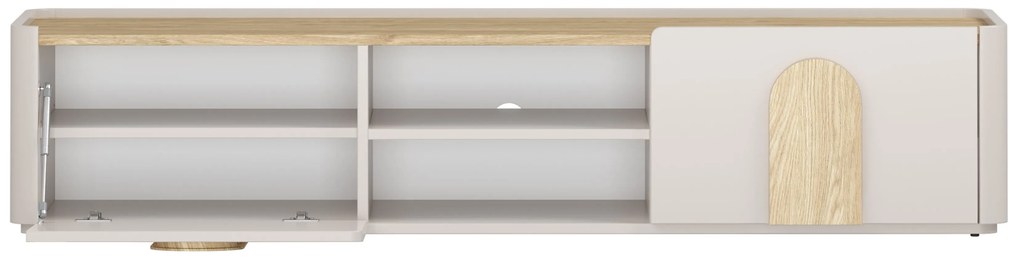 Amilio RTV szekrény 170 cm - kasmír / olajozott tölgy / világos tölgy fogantyú